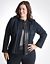 Leather trim ponte jacket by Lane Bryant