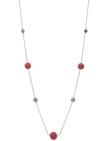60" faux garnet fireball necklace by Lane Bryant