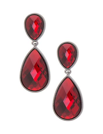 Faux garnet teardrop earrings by Lane Bryant