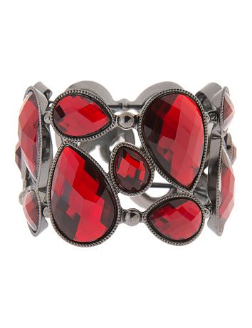 Faux garnet teardrop bracelet by Lane Bryant