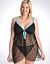 Lace trim flyaway babydoll & panty
