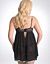 Satin trim lace babydoll & panty