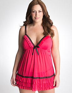 Full Figure Ruffle Babydoll by Cacique