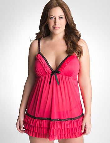 Full Figure Ruffle Babydoll by Cacique