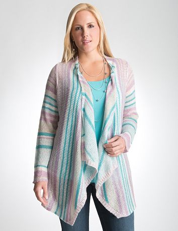 Striped open cardigan
