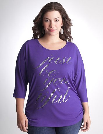 Full Figure 3/4 Sleeve Tee by Lane Bryant