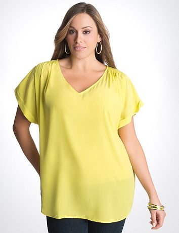 Plus Size Tee Shaped Blouse by Lane Bryant