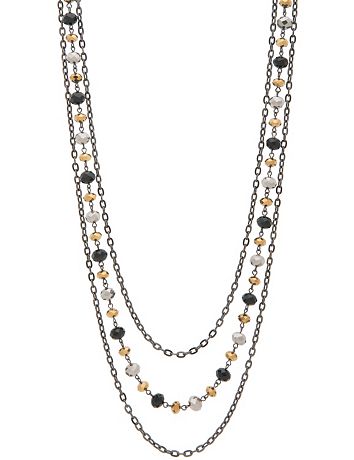 Tiered chain and bead necklace by Lane Bryant