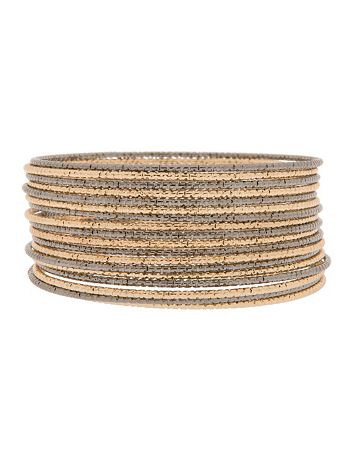 Textured two tone bangle set by Lane Bryant