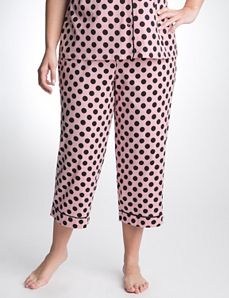 Polka dot knit sleep crop by Cacique