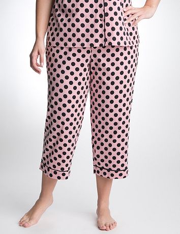 Polka dot knit sleep crop by Cacique