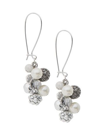 Faux pearl cluster earrings by Lane Bryant