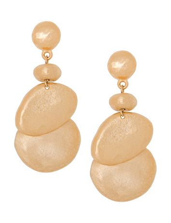 Hammered button drop earrings by Lane Bryant