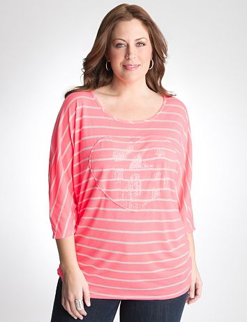 Plus Size Sequin Heart Tunic by Lane Bryant