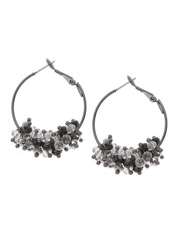Cluster bead hoop earrings by Lane Bryant