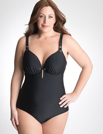 Plus Size Cut out back one piece swimsuit by Cacique