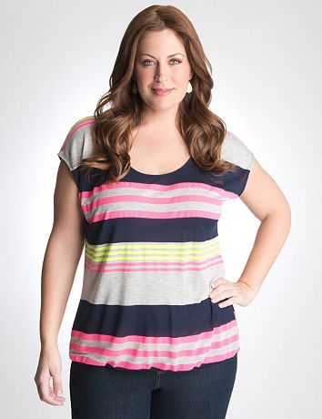 Full Figure Bubble Hem Tee by Lane Bryant