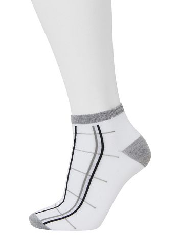 Three Pairs Low Cut Striped Socks by Lane Bryant