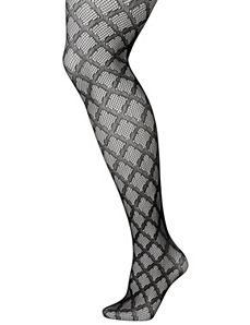 Diamond pattern fishnet tights