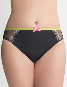 Color pop embroidered hipster panty