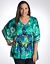 Full figure mixed print drama top