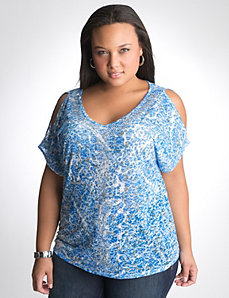 Plus Size Studded Burnout Top by Lane Bryant
