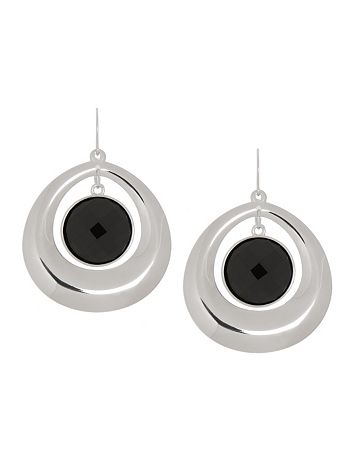 Stone center hoop earrings by Lane Bryant