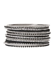 16 row multi media bangle set by Lane Bryant