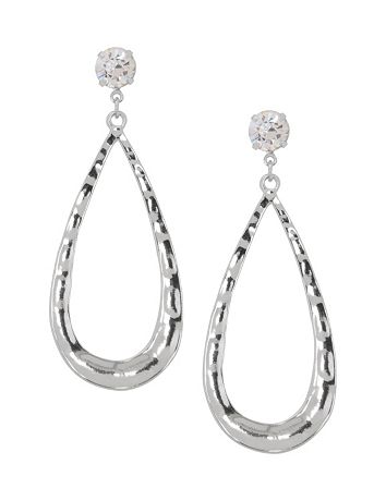 Rhinestone button teardrop earrings by Lane Bryant