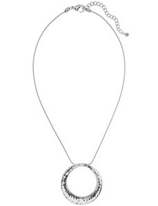 Hammered circle pendant necklace by Lane Bryant
