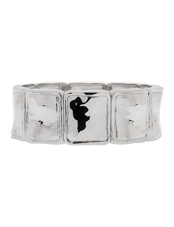 Hammered silvertone stretch bracelet by Lane Bryant