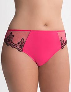 Floral embroidered thong panty