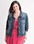 Plus Size Studded Denim Jacket