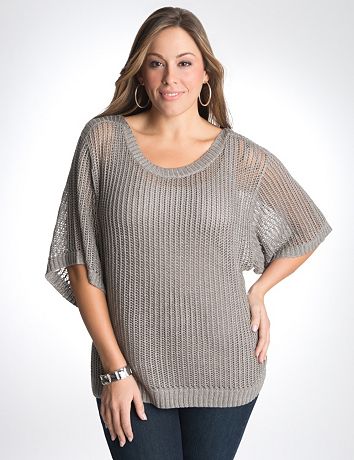 Metallic open stitch sweater