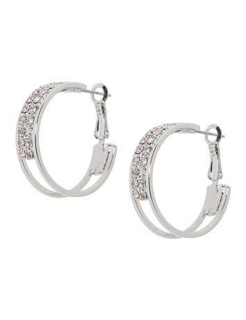 Rhinestone double hoop earrings by Lane Bryant