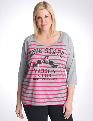 Plus size Love State baseball tee