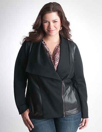 Plus Size Faux Leather Jacket by DKNY JEANS