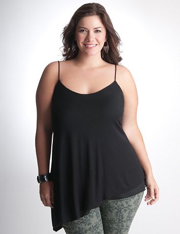 Asymmetric layered tank by DKNY JEANS