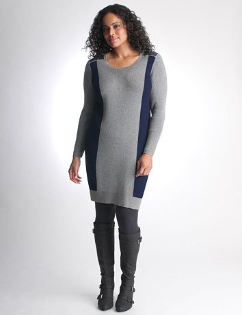 Colorblock sweater dress by DKNY JEANS