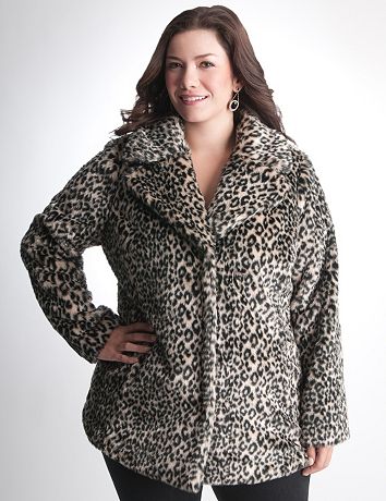 Plus Size Faux Fur Coat by DKNY JEANS