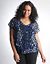 Plus Size Leopard Print Ruffle Top by DKNY JEANS