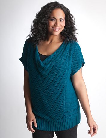Cowl neck shimmer sweater by DKNY JEANS