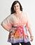 Watercolor floral sheer blouse