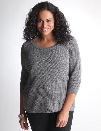Asymmetric pieced pullover sweater by DKNY JEANS