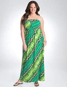 Full Figure Strapless Geo Dress by Lane Bryant