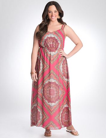 Scarf print maxi dress by Lane Bryant