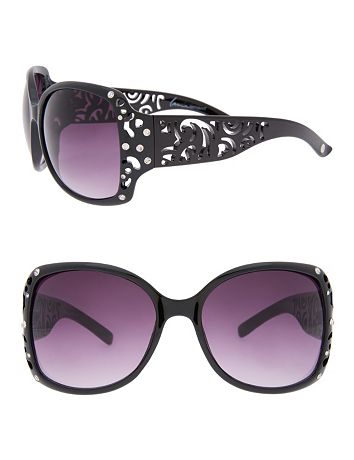 Scroll Cut Out Sunglasses by Lane Bryant