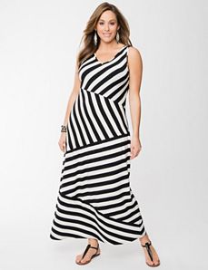 Full Figure Striped Maxi Dress by Lane Bryant