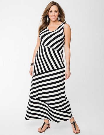 Full Figure Striped Maxi Dress by Lane Bryant