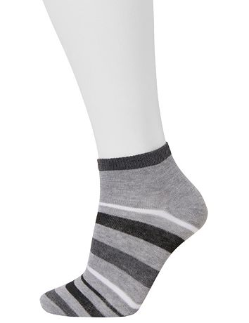 Low cut diamond & stripe socks 3 pack by Lane Bryant